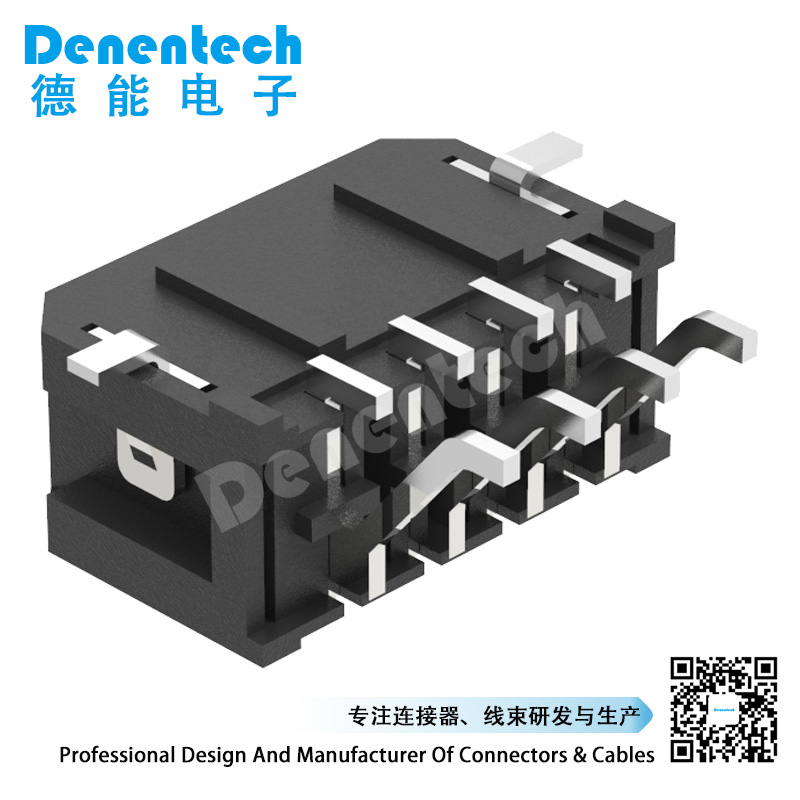 Denentech dual row right angle SMT 3.0mm black smd wafer connector